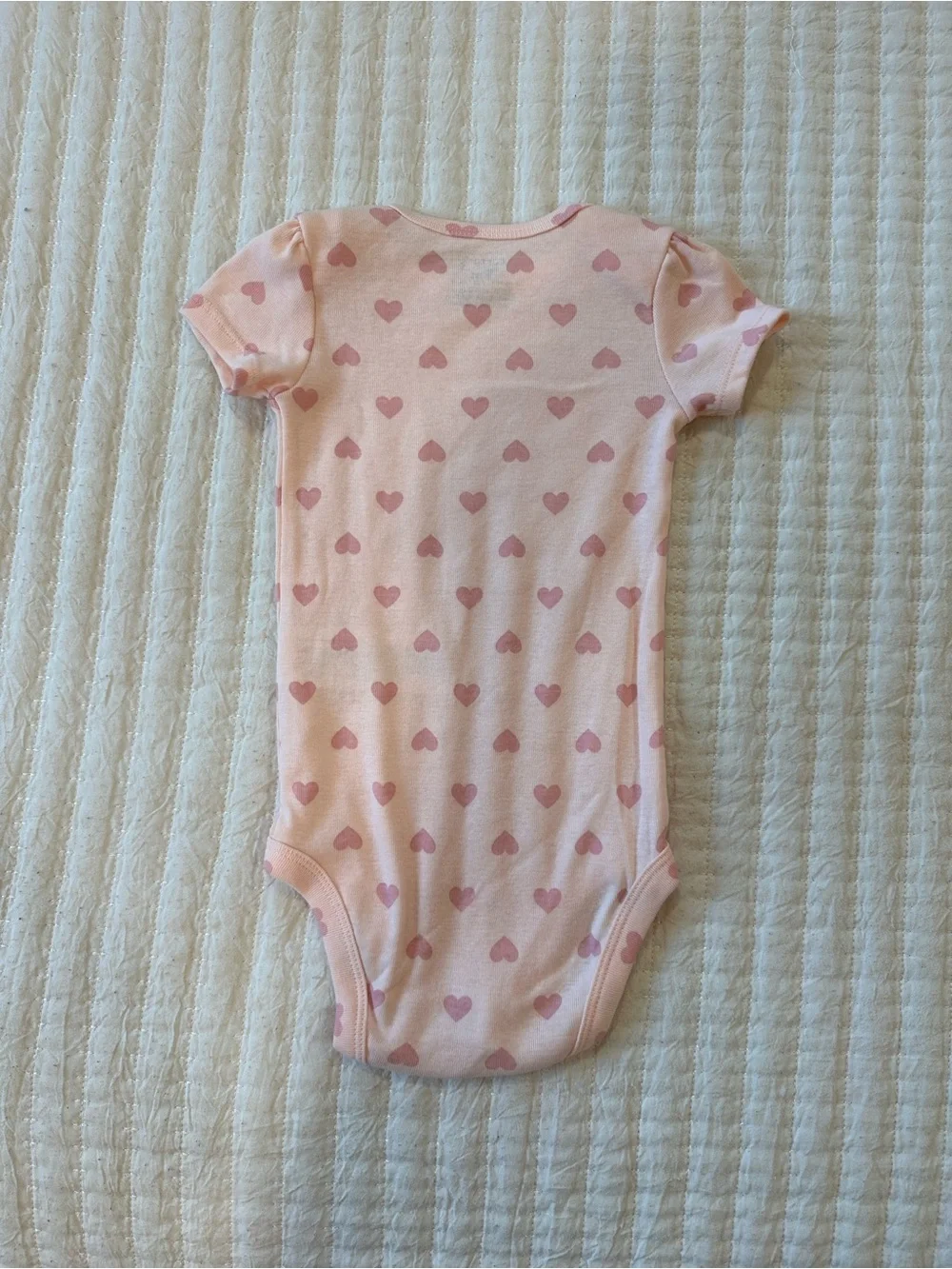 Carter's Pink Heart-Print Short Sleeve Baby Bodysuit